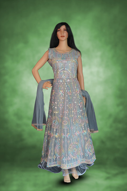 Multi-Color Long Frock / Chudidar Set