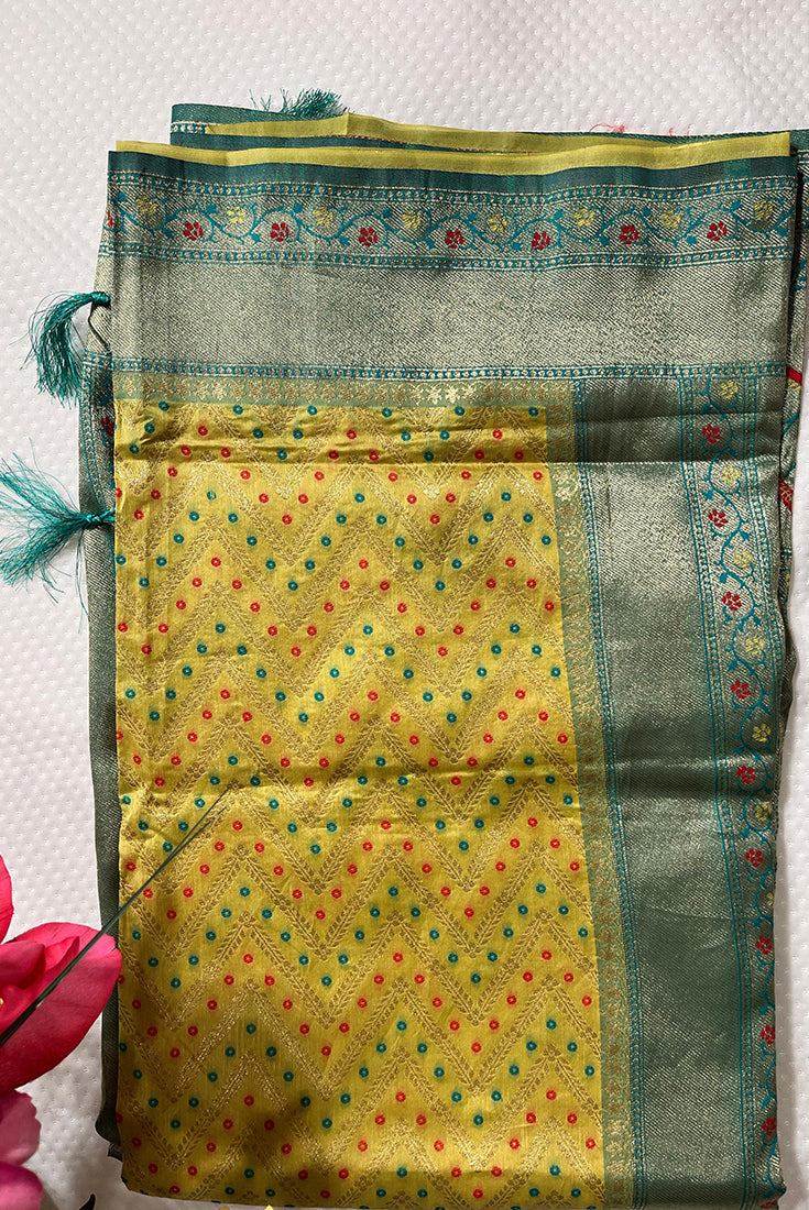 Banarasi Paithani Saree in Pastel Yellow