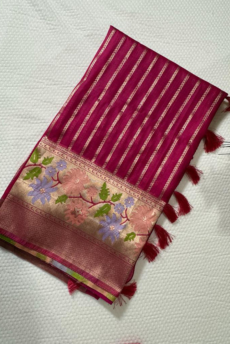 Kota Fancy Saree in Purple