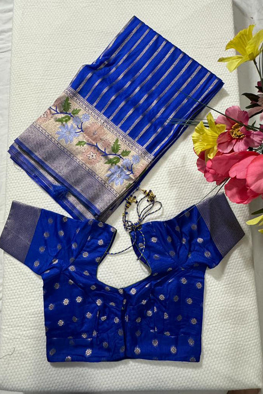 Kota Fancy Saree in Royal Blue