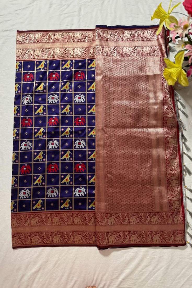 Patola Silk Saree in Blue