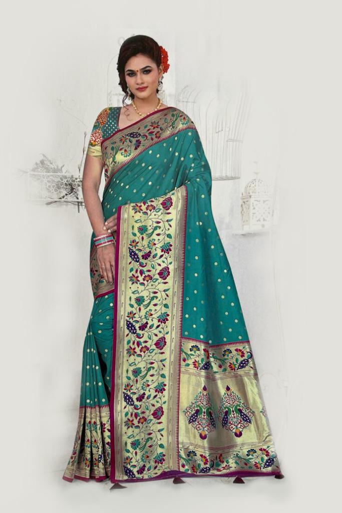 Paithani Silk Saree in Green