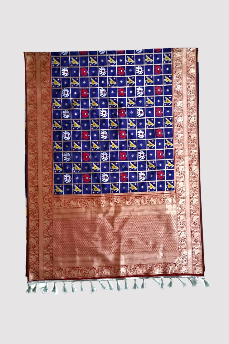 Patola Silk Saree in Blue