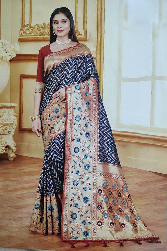 Banarasi Paithani Saree in Royal Blue