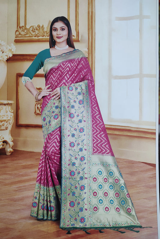 Banarasi Paithani Saree in Pink