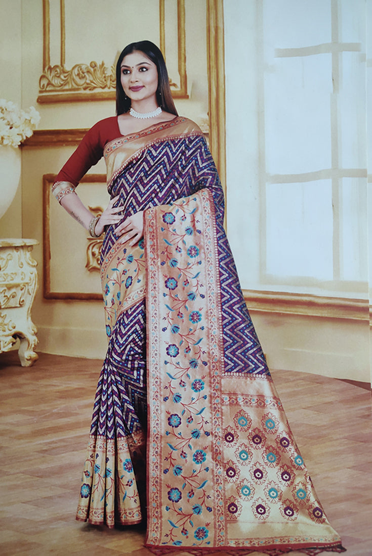 Banarasi Paithani Saree in Purple