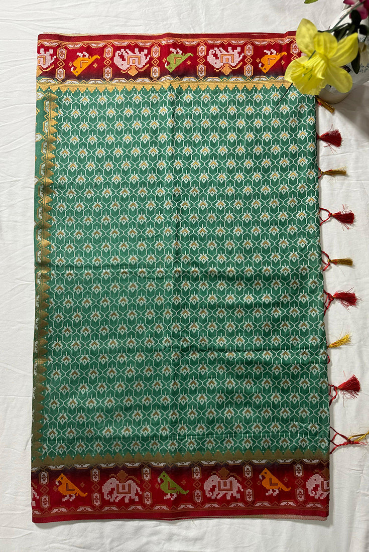 Banarasi Patola Saree in Light Green