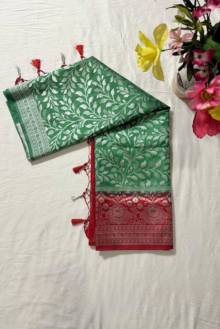 Banarasi Patola Saree in Pastel Green