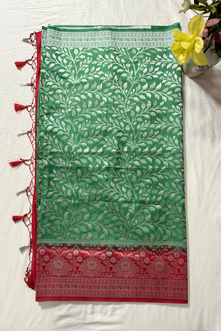 Banarasi Patola Saree in Pastel Green