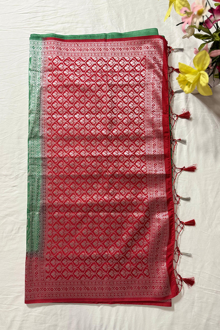 Banarasi Patola Saree in Pastel Green