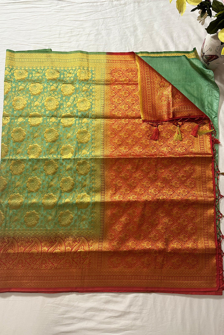 Banarasi Fancy Saree in Pastel Green